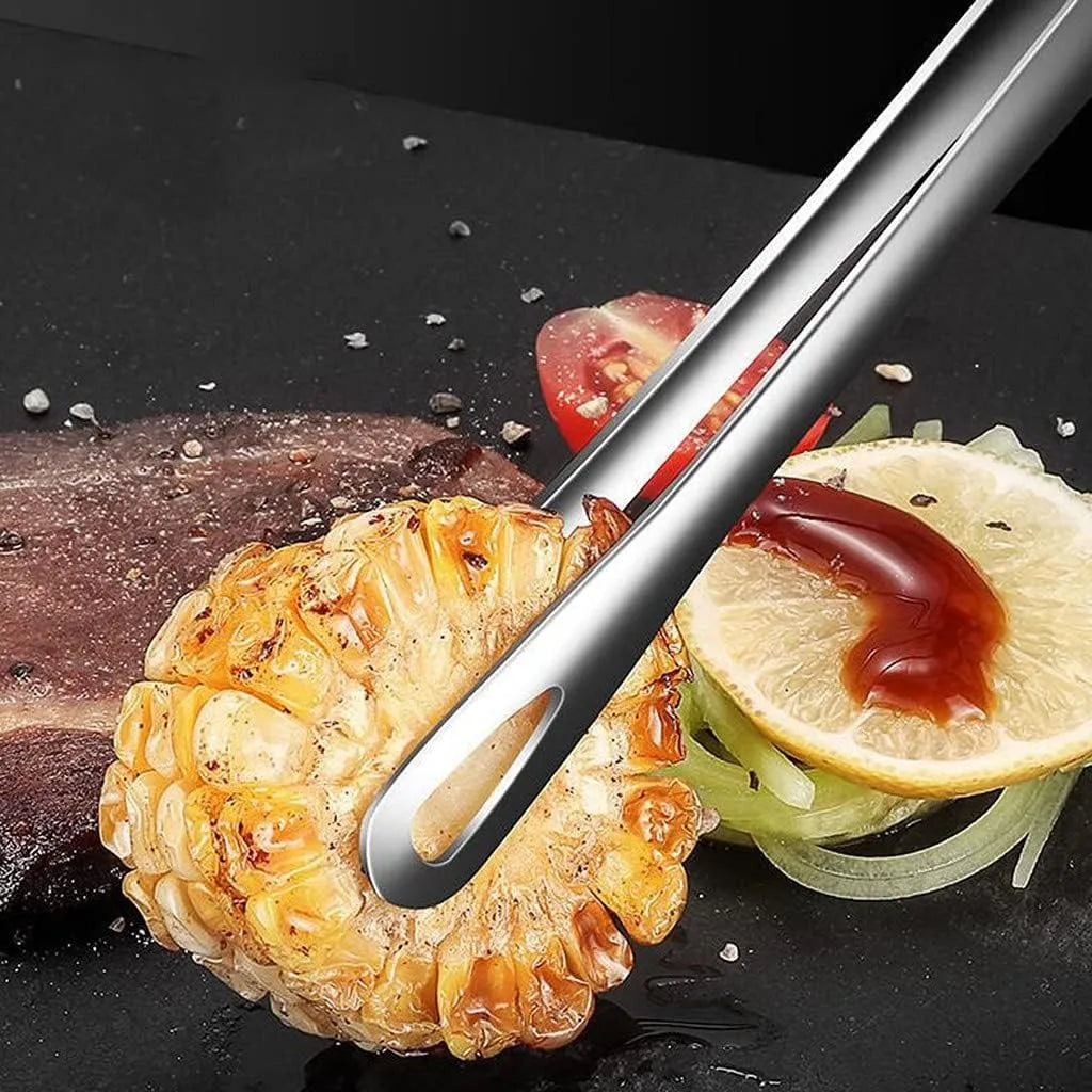 28 cm Stainless Steel Korean BBQ Grill Tongs Japanese Barbecue Tongs for Cooking Portable Kitchenware Home Outdoor Steak Salad Food