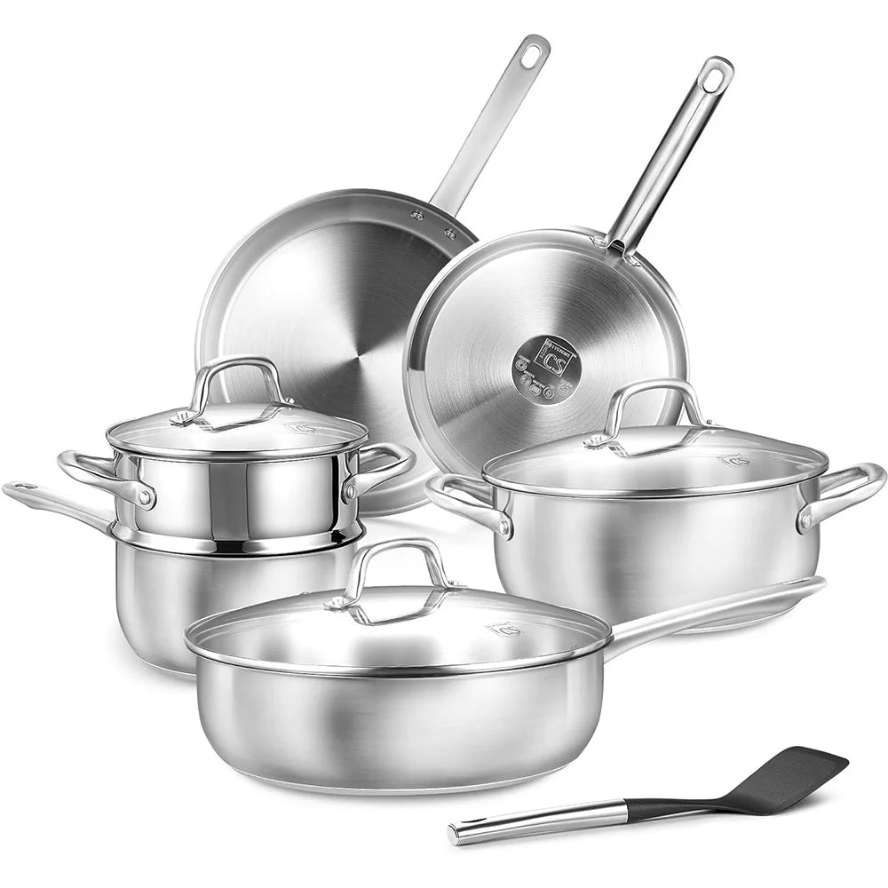 KOCH SYSTEME CS Stainless Steel Pots And Pans Set Induction Compatible