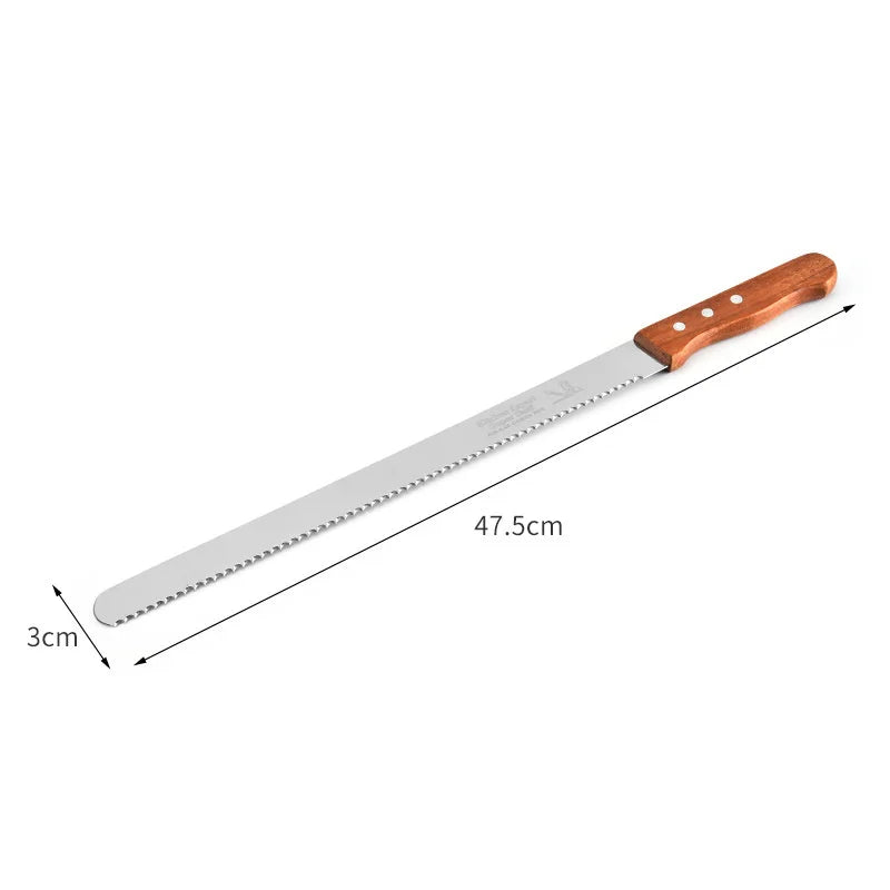 Serrated Bread Knife Stainless Steel Loaf Slicer For Cakes