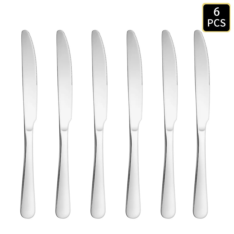 Stainless Steel Cutlery Set With Round Handles For Family Dinners
