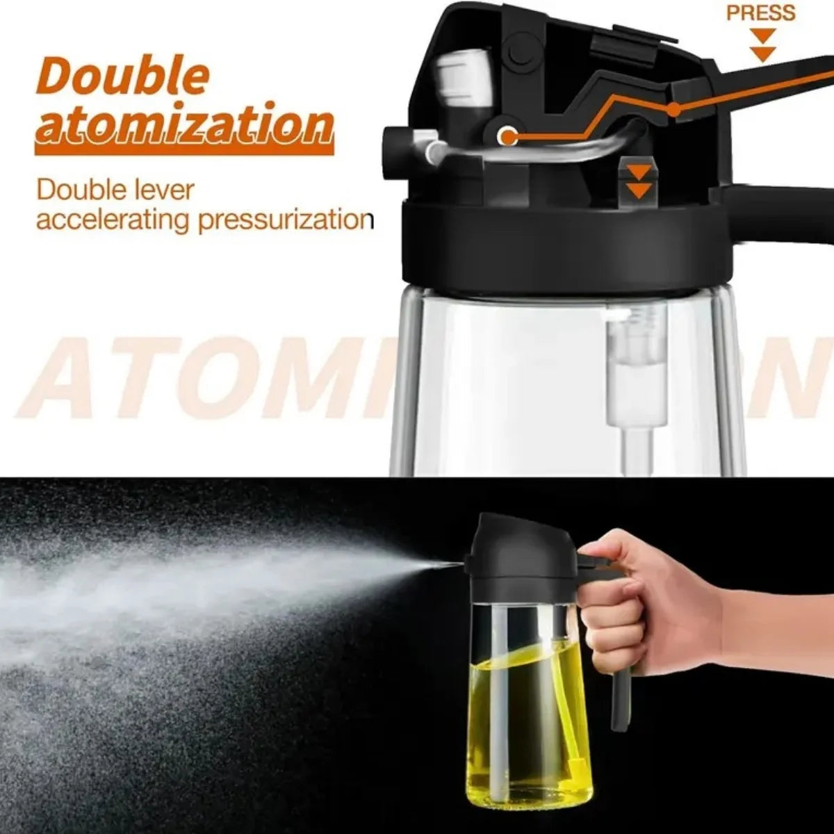 2 In 1 Glass Oil Sprayer Dispenser For Kitchen Grilling
